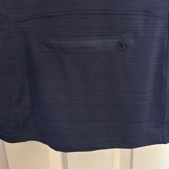 Athleta Exclusive Quarter Zip Ruched Navy Blue Golf Tank sz Lg - Picture 4 of 6